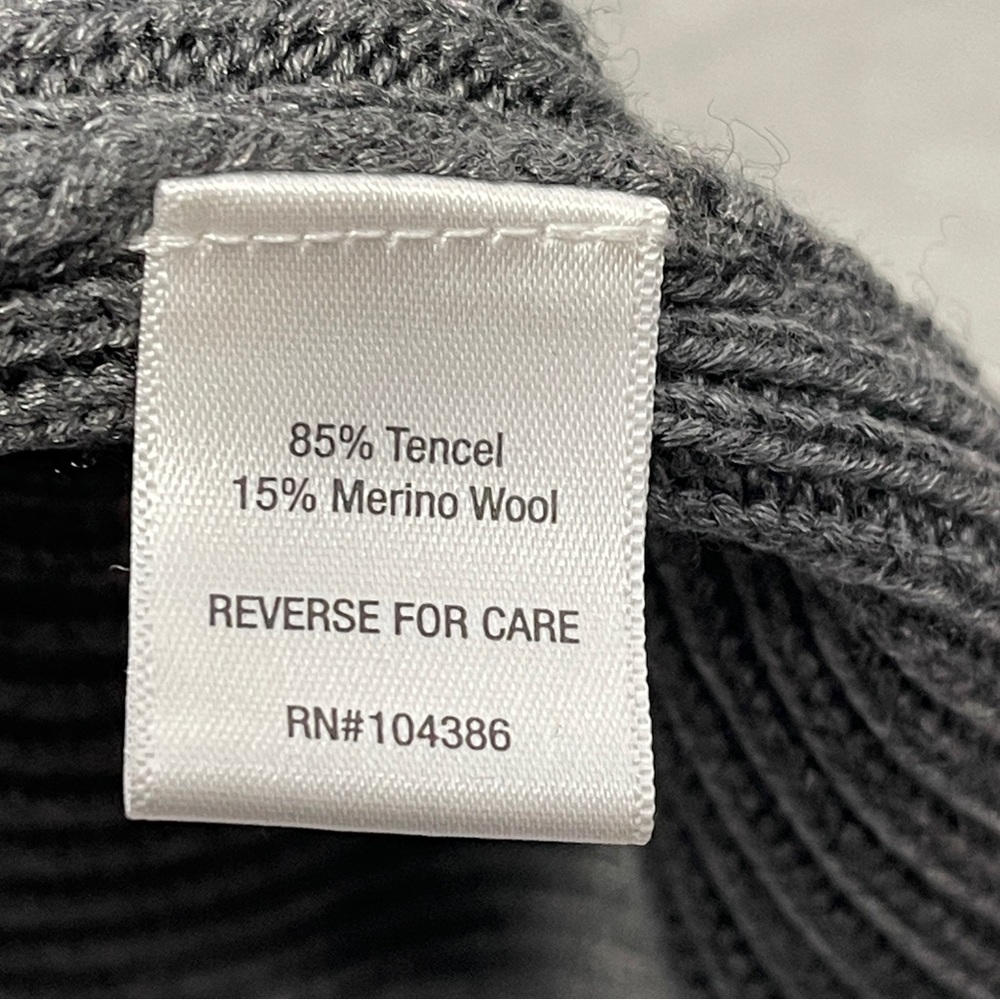 Garnet Hill Long Ribbed Grey Tencel Merino Wool Long Sleeveless Cardigan Vest S - Picture 5 of 6
